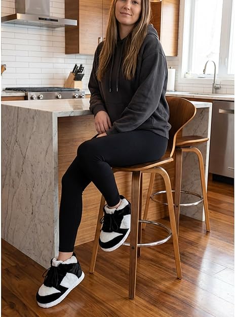 Black Sneaker Slippers V2 for Women Men - Cozy Funny Novelty House Shoes - cozy indoor slippers non-slip funny slippers house shoes