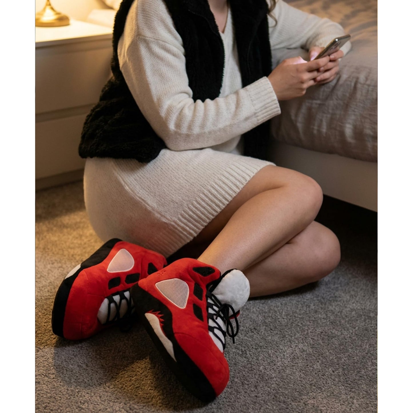 Red Sneaker Slippers V2 for Women Men - Funny Novelty Cozy Indoor House Shoes - animal slippers cozy indoor slippers non-slip cute slippers for women