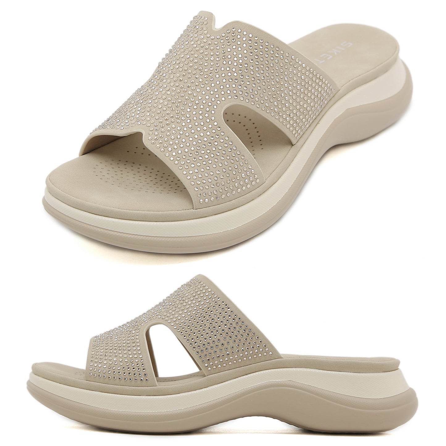 Rhinestone Platform Sandals - Sparkly Summer Shoes - glam sandals platform sandals rhinestone sandals