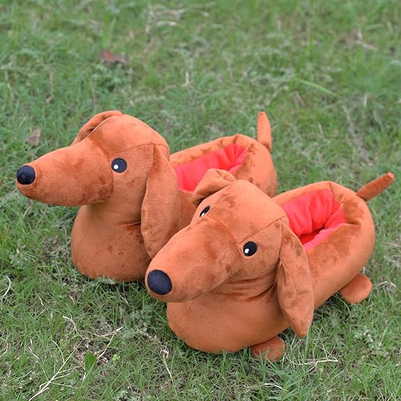 Dachshund Cotton Slippers - animal slippers women cute slippers for women dachshund