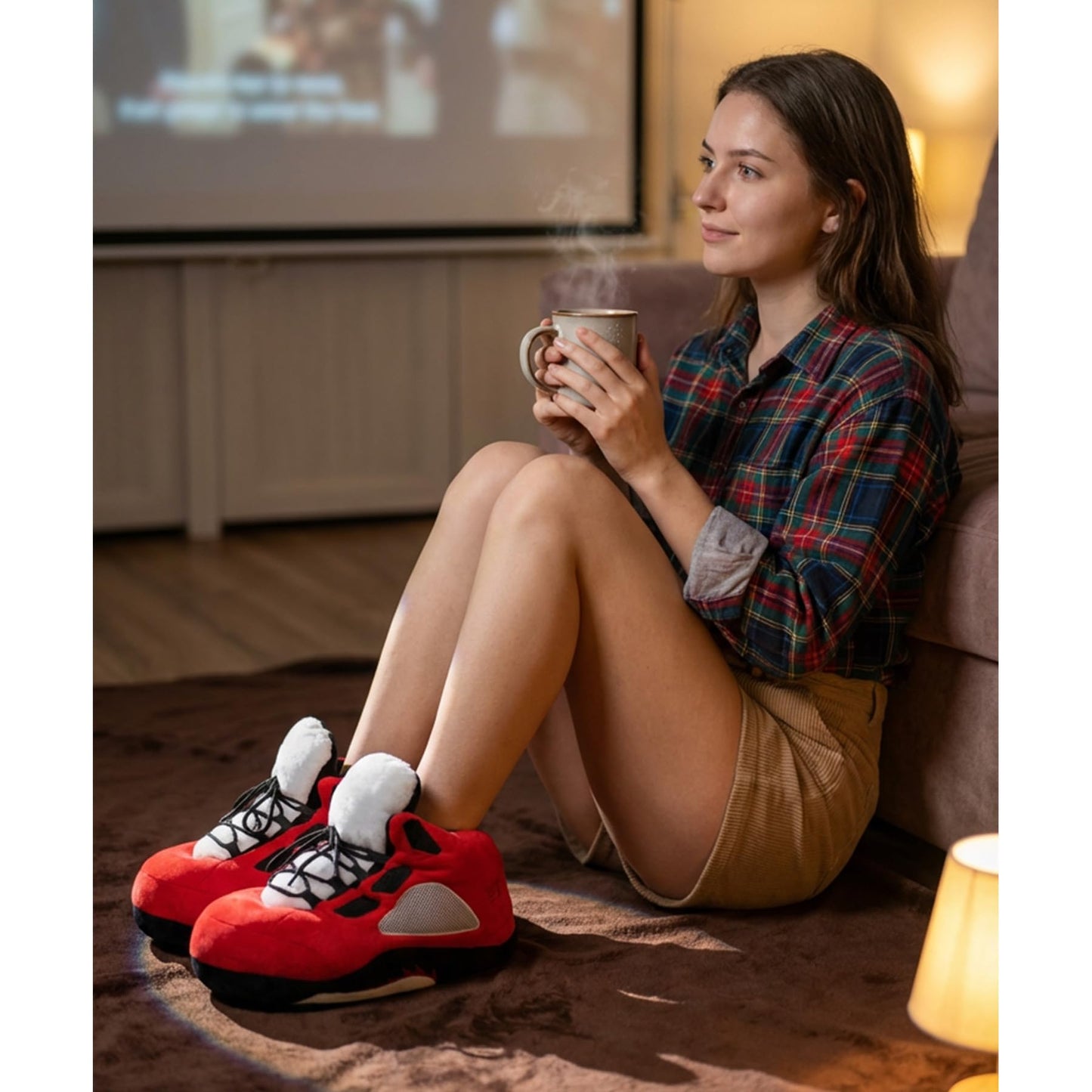 Red Sneaker Slippers V2 for Women Men - Funny Novelty Cozy Indoor House Shoes - animal slippers cozy indoor slippers non-slip cute slippers for women